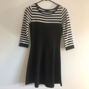 Black and White Striped Top Knit Dress